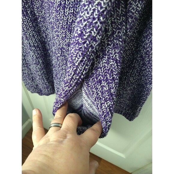 Woman Within26/28 Sweater Purple White Marbled Full Zip LS Casual Comfort Pocket - Picture 8 of 11